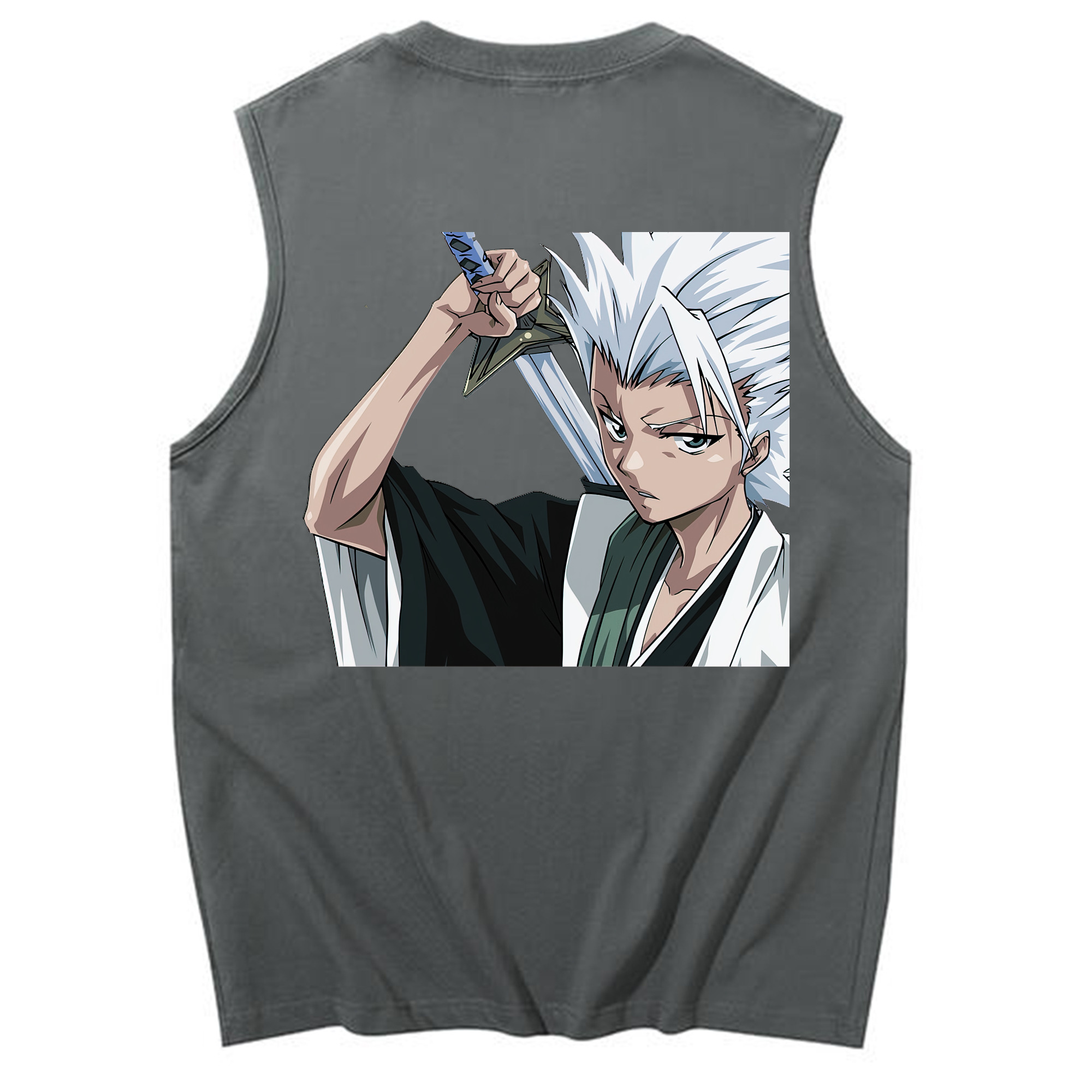 （画像用） ブリーチ 日番谷冬獅郎（ひつがや とうしろう） BLEACH Hitsugaya Toushirou コットン100％タンクトップ（背面プリント）